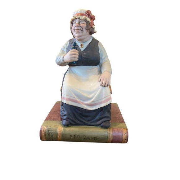 Vintage 1978 Aynsley Fine Porcelain Figure Dickens Series Mrs Gamp Bookend - Picture 4 of 7
